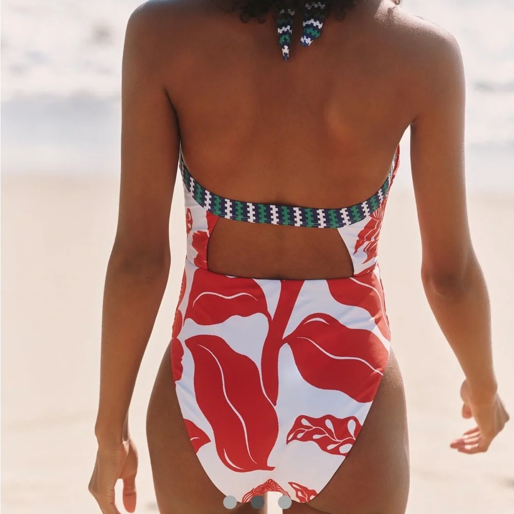 Celandine x Grace Gillespie Marcela Plunge One-Piece NWT M Anthro - Picture 2 of 14